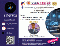 Power of Predictive analysis in Data Science 2025 Webinar Poster